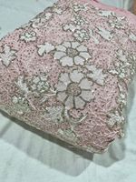 Tissu de broderie Georgette Viscose de qualité d'exportation indienne avec tissu de robe de désherbage à motif séquentiel