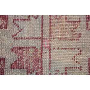 Turkish Vintage Rug, Small 1.4x2.9 ft (43x88 cm) Rug, <b>Red</b> Check <b>Wool</b> Rug - Product Image 5