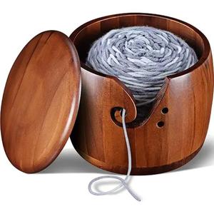 Nouveau bol de fil en bois conçu Bol de fil en bois élégant pour le tricot à prix de vente de l'exportateur et du fabricant indiens - Product Image 5