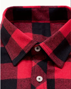 Red Black Buffalo Plaid <b>Flannel</b> Shirt Long Sleeve Cotton Polyester Motorcycle <b>Jacket</b> OEM Unisex Adult Apparel - Product Image 3