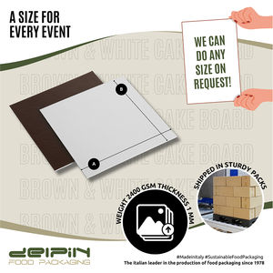 Made in Italy Laminated Disposable Rectangular Square Brown & <b>White</b> Cake <b>Board</b> Cardboard Different Size Ready To Ship - Product Image 4