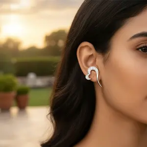 Collier avec pendentif en forme de cœur en argent 925 avec diamants pour femmes, bijoux de qualité supérieure - Product Image 3