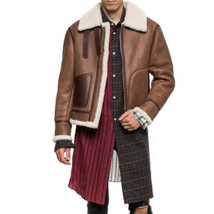 Chaqueta de cuero de piel para hombre con diseño OEM personalizado de alta calidad, cierre de cremallera transpirable de secado rápido, ropa informal de moda para invierno - Product Image 3