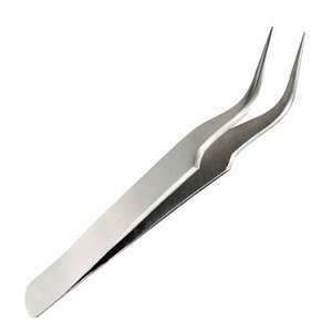 Pinces à cils en acier inoxydable personnalisables avec logo, légères, durables, à pointe incurvée, pinces à volume, outils d'extension de cils - Product Image 6