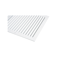 Rejilla externa de ventilación cuadrada blanca con malla protectora