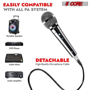 5Core XLR <b>Microphone</b> Dynamic Mic Karaoke Singing Studio Mics Handheld Microfono - Product Image 5