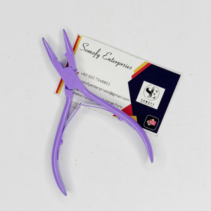 Outil d'extension de cheveux multifonction de haute qualité pince dissolvant de perles en acier inoxydable enduit de violet poignée en plastique cheveux durables - Product Image 1