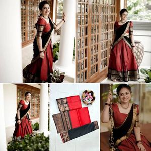 Lehenga Choli en soie Kanjivaram de créateur en gros, travail de tissage lourd en zari, vêtements de mariage indiens à prix avantageux - Product Image 4