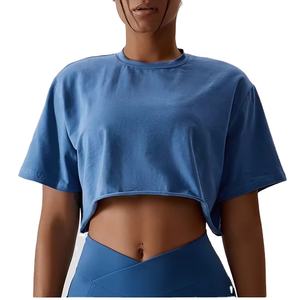 Spring Summer Custom Logo Women Plain Blank Crop Top T-Shirts Quick Dry Casual Street Wear <b>Girls</b> Tees 2026 - Product Image 2