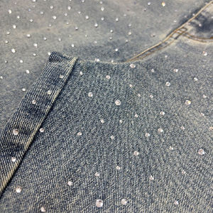 Manufacturer Custom <b>Men's</b> Streetwear Rhinestone Baggy <b>Long</b> Jorts Oversized Acid Wash Distress 100% Cotton Denim Jean <b>Shorts</b> <b>Men</b> - Product Image 4