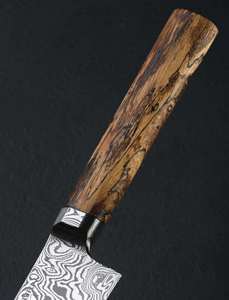 Cuchillo de Chef Profesional de Acero de Damasco de 8 Pulgadas de Alta Calidad |   Cuchillo de Hoja Completa con Filo Afilado y Mango de Madera Natural - Product Image 4