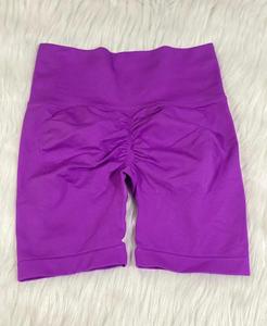 Short de fitness personnalisé pour femmes à haute élasticité taille haute motif solide leggings de yoga à séchage rapide respirant confortable court - Product Image 2