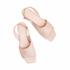 Sandales à talon fauve formelles pour femmes FR5361 bout carré à la mode et à feuilles persistantes pour les vêtements de plein air d'été - Product Image 1