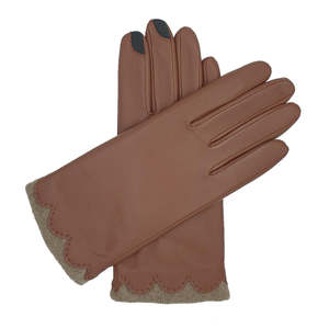 Guantes de piel de cordero Nappa con forro de cachemira Beatrice para mujer con pantalla táctil - Product Image 4