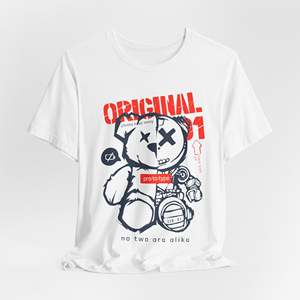 T-shirt Originale Prototipo con Stampa Grafica Orso da Uomo, in Jersey Traspirante, con Motivo a Tinta Unita, Caratteristica Compressa, Abbigliamento Stampato Animato - Product Image 3