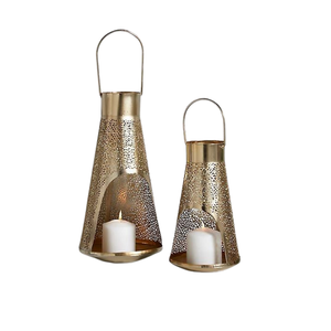 Bougeoir décoratif en métal de couleur or Bougeoir en gros de qualité supérieure fait à la main pour la décoration de Diwali - Product Image 4