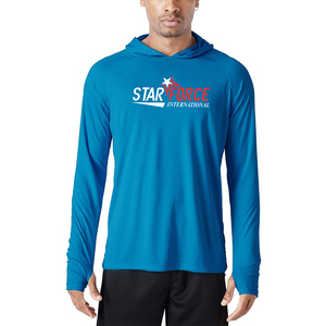 Camisa de senderismo de pesca ligera personalizable para hombre de manga larga UPF 50 + protección solar capucha impermeable para exteriores SPF - Product Image 2