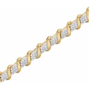 Elegante pulsera de oro de 10K que muestra diamantes cultivados en laboratorio en un ajuste de eslabones pulidos, ideal para la moda diaria - Product Image 4