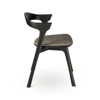 Chaise de salle à manger en bois massif avec revêtement en polyester, design moderne en chêne, avec coussin pour le siège et le dossier, pour salon, salle à manger, hôtel