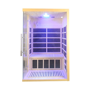 All Glass Door <strong>Far</strong> <strong>Infrared</strong> <strong>Sauna</strong> - 2-Person Indoor Hemlock <strong>Sauna</strong> with <strong>Foot</strong> Heating &amp; Full Spectrum Therapy - Product Image 2
