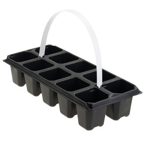 Plateaux de production multi-compartiments à 10 compartiments, de forme rectangulaire, avec trou de drainage - Product Image 6