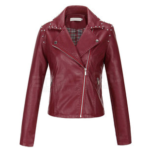 แจ็กเก็ตหนังแกะแฟชั่นสำหรับผู้หญิง,เสื้อแจ็กเก็ตหนังแฟชั่นแบบบางเนื้อนุ่มคุณภาพสูงสำหรับผู้หญิง - Product Image 1