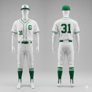 Tenues de baseball professionnelles entièrement personnalisées, respirantes, séchage rapide, impression numérique, 100% polyester, col en V, durables - Product Image 3