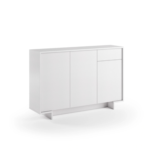 Slim 3-Door Wood <b>Sideboard</b> with Drawer and 3 Internal Shelves Minimalist Modern Design for Living Room Storage - Product Image 1