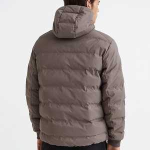 Men's Winter Hooded Puffer Jacket Thick Polyester Filling Windproof Zipper Closure Casual Style Solid <b>Colour</b> Regular Fit - Product Image 6