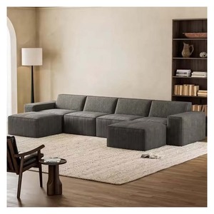 Sofá Moderno de Lujo de Tres Plazas con Tapicería de Tela Premium y Embalaje al Vacío - Product Image 1