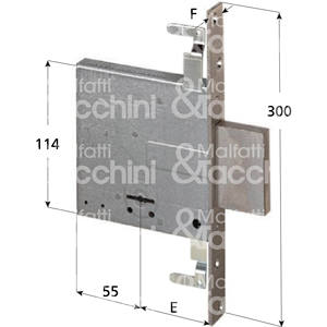 DOUBLE MAP <b>LOCK</b>, triple mortise <b>lock</b>, 4 turns. Zinc-coated <b>box</b> supplied with: Front plate and counterplate. - Product Image 1