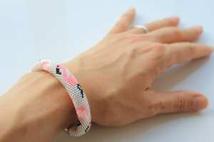 Bracelet manchette en perles faites à la main-Manchette pour femmes et filles - Product Image 5