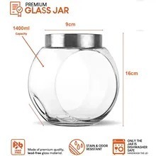 Glass Candy Cookie <b>Jar</b> With Metal Airtight Seal Lid Food Storage <b>Jar</b> for Snacks Dry Food Jelly Beans Canister Apothecary <b>Jars</b> - Product Image 6