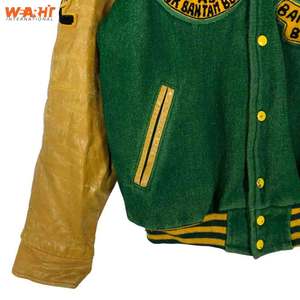 Custom Red Chenille Patches Embroidered Varsity <b>Jacket</b> for <b>Men</b> Stand Collar for Winter-Bomber <b>Flight</b> Baseball Letterman Styles - Product Image 4