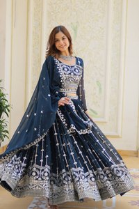 Exclusive Quality Traditional Georgette Embroidery Party Wear <b>Lehenga</b> Choli Wedding Heavy Flare <b>Skirt</b> Stylish Dupatta Fancy Lace - Product Image 5