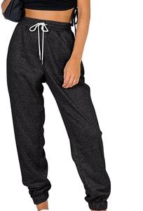 Women's Comfortable <b>Blue</b> Streetwear Joggers Customized Logo Printed Breathable <b>Canvas</b> Fitness Sweatpants Mid Waist Straight - Product Image 3