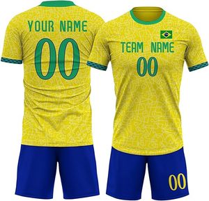 Ensemble de maillots de football personnalisés en tissu respirant de haute qualité pour adultes et enfants - Product Image 2