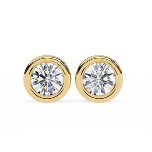 Clous d'oreilles en or 18 carats avec diamants de laboratoire |   Boucles d'oreilles de créateur architecturales haut de gamme |   Bijoux fins durables d'élite - Product Image 1