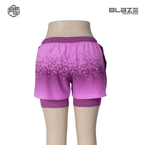 Pantalones cortos de MMA de cintura alta 2025 para mujer, ropa de entrenamiento transpirable con estampado de sublimación con logotipo personalizado para trotar y usar en el gimnasio - Product Image 4