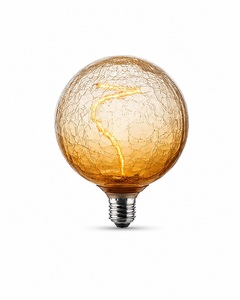 Lampada globo LED G125 effetto craquelé ambra E27 3,5W 1800K F-Bright (2601296) - Product Image 1