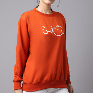 เสื้อสเวตเตอร์คอกลมแฟชั่นใหม่สำหรับผู้หญิงผ้าคอตตอนพิมพ์ลายสีพื้นสำหรับฤดูหนาว - Product Image 6
