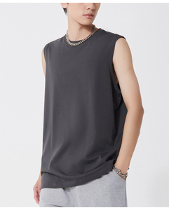 เสื้อกล้ามออกกำลังกายแขนกุดสำหรับผู้ชายเสื้อกล้ามสำหรับเล่นบาสเก็ตบอลวิ่งผ้าฝ้าย - Product Image 4