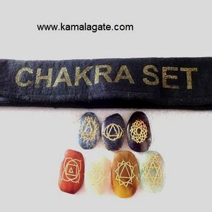7 Chakra Guérison Cristal Ensemble Reiki Sanskrit Gravé Palmier Pierre Sculpté Semi-Précieuse Agate Gemme Artisanat - Product Image 6
