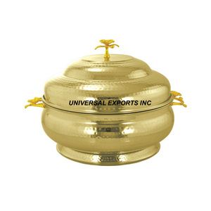 Olla Caliente de Metal de Doble Pared con Diseño Martillado, Calentador de Alimentos de Lujo, Calidad Superior, Nueva Cacerola de Metal Elegante - Product Image 3