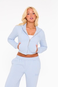 Traje Deportivo Bubble Borg Winter, Bordado, Largo, Ajustado, con Cierre, Color Azul Bebé - Product Image 4