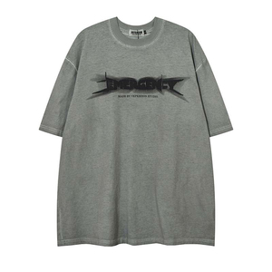 Personalizada de alta calidad 100% algodón Oversize cuello grueso serigrafiado gráfico Vintage Loose fit ácido lavado camiseta para hombres - Product Image 4