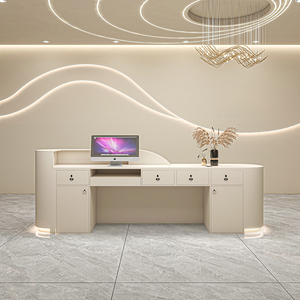 Bobiao 2024 phổ biến tùy chỉnh đa chức năng MDF ánh sáng cao sảnh khách sạn thu ngân quầy lễ tân làm đẹp spa cao cấp bàn tiếp tân - Product Image 3