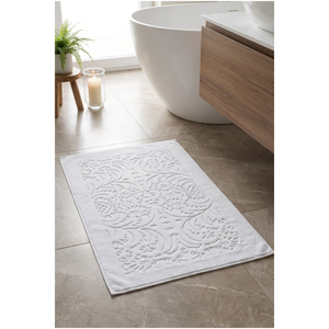 Ensemble de 2 tapis de bain de luxe Varol Jacaranda, en coton absorbant, antidérapant, motif médaillon, lavable en machine, pour usage domestique - Product Image 6
