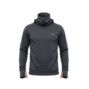 Custom <b>Men</b> Techwear Hoodie with Integrated <b>Face</b> <b>Mask</b> and Thumbhole Cuffs High Neck Ninja Sweatshirt 100% Cotton Winter - Product Image 1