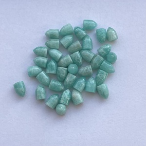 Piedra de amazonita verde azul natural, cabujón de bala suave, piedra preciosa, IGI, calidad AAA certificada, precio al por mayor, 8mm, 10mm, 12mm - Product Image 1